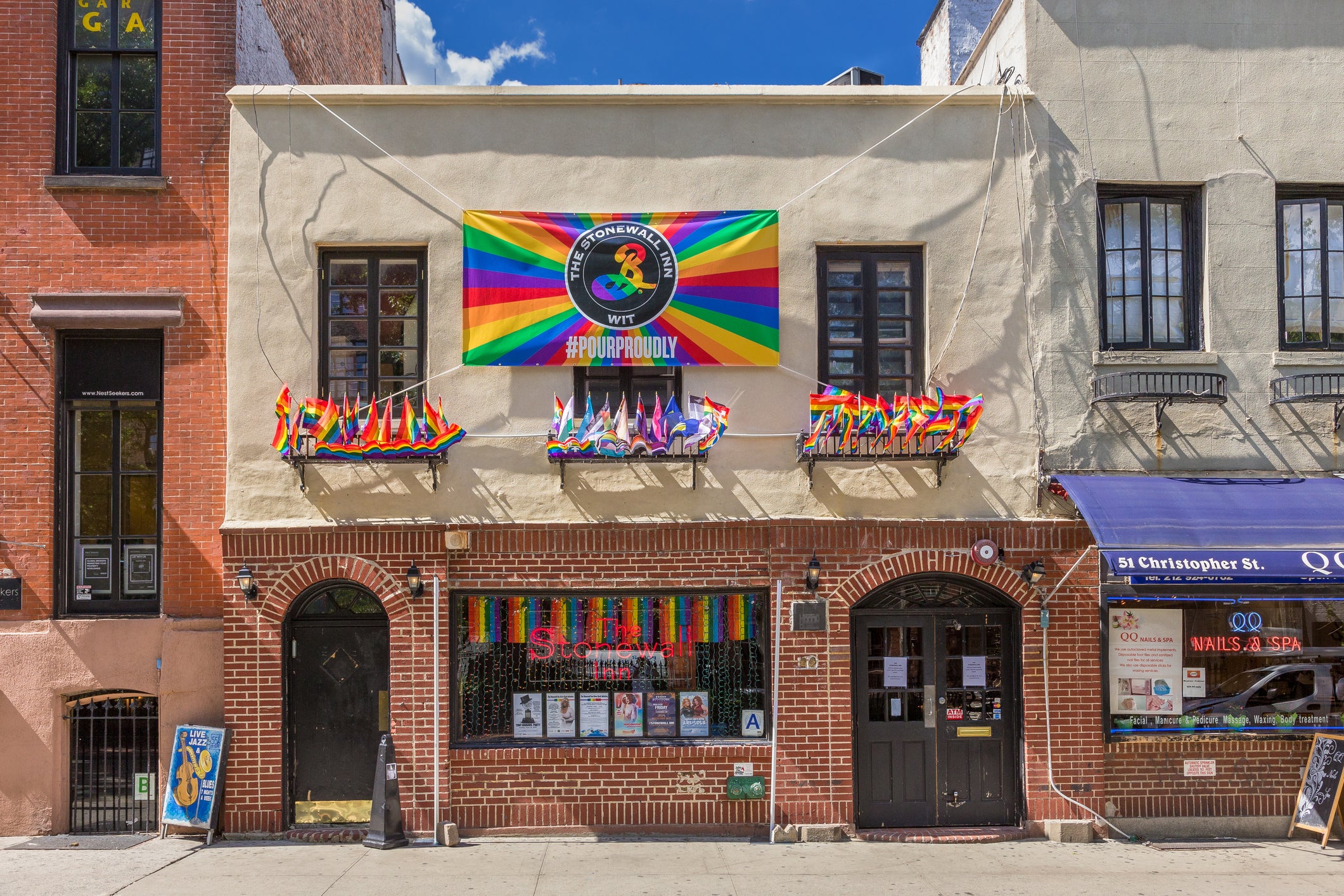 The shooting occurred near the Stonewall Inn in Greenwhich Village on Sunday evening
