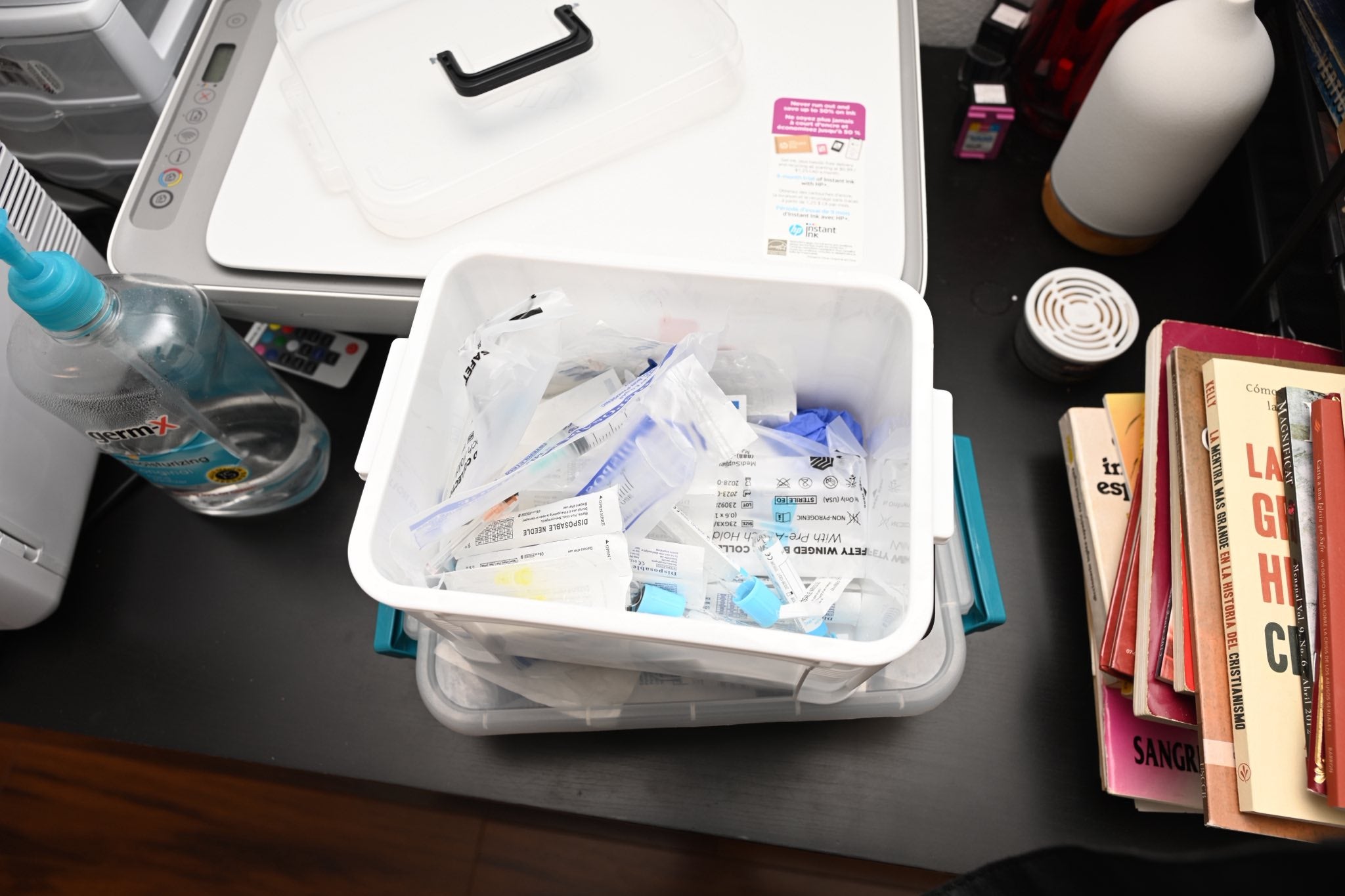 A litany of medical supplies were found in the shed.