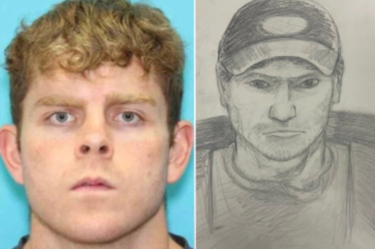 The man accused of murder was described as wearing a long-sleeved shirt with rolled-up sleeves, dark pants, a dark baseball cap, sunglasses, and fingerless gloves