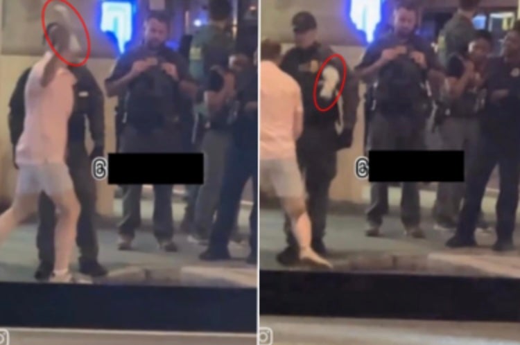Dunn was arrested after he threw a sandwich at a federal officer patrolling in Washington, D.C., and called him a 'fascist,' police say.