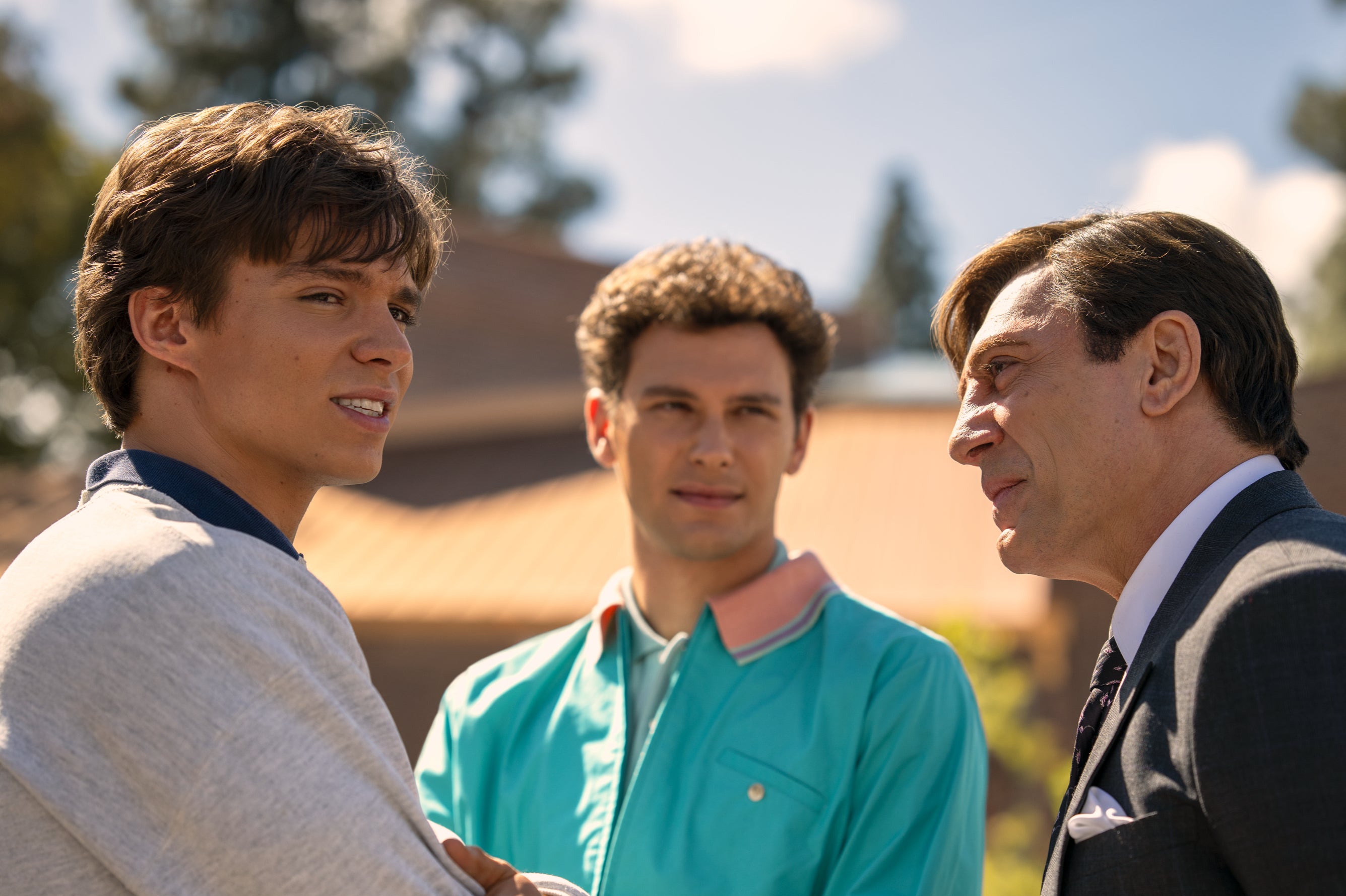 ‘Monsters: The Lyle And Erik Menendez Story’: Nicholas Chavez as Lyle Menendez, Cooper Koch as Erik Menendez, Javier Bardem as Jose Menendez