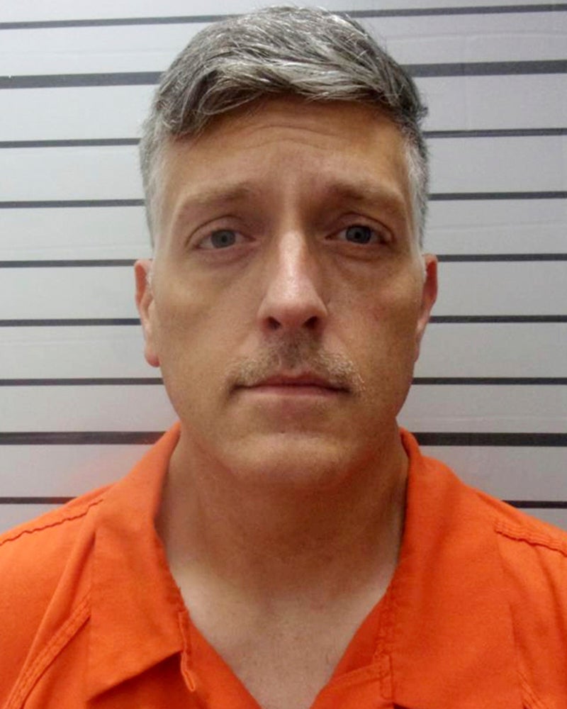 This image provided by the Muskogee County, Okla., Sheriff's Office shows Jon Hallford, who was arrested, along with Carie Hallford, the owners of a Colorado funeral home Wednesday, Nov. 8, 2023, in Oklahoma, on charges linked to the discovery of multiple sets of decaying remains at one of their facilities. (Muskogee County Sheriff's Office via AP, File)