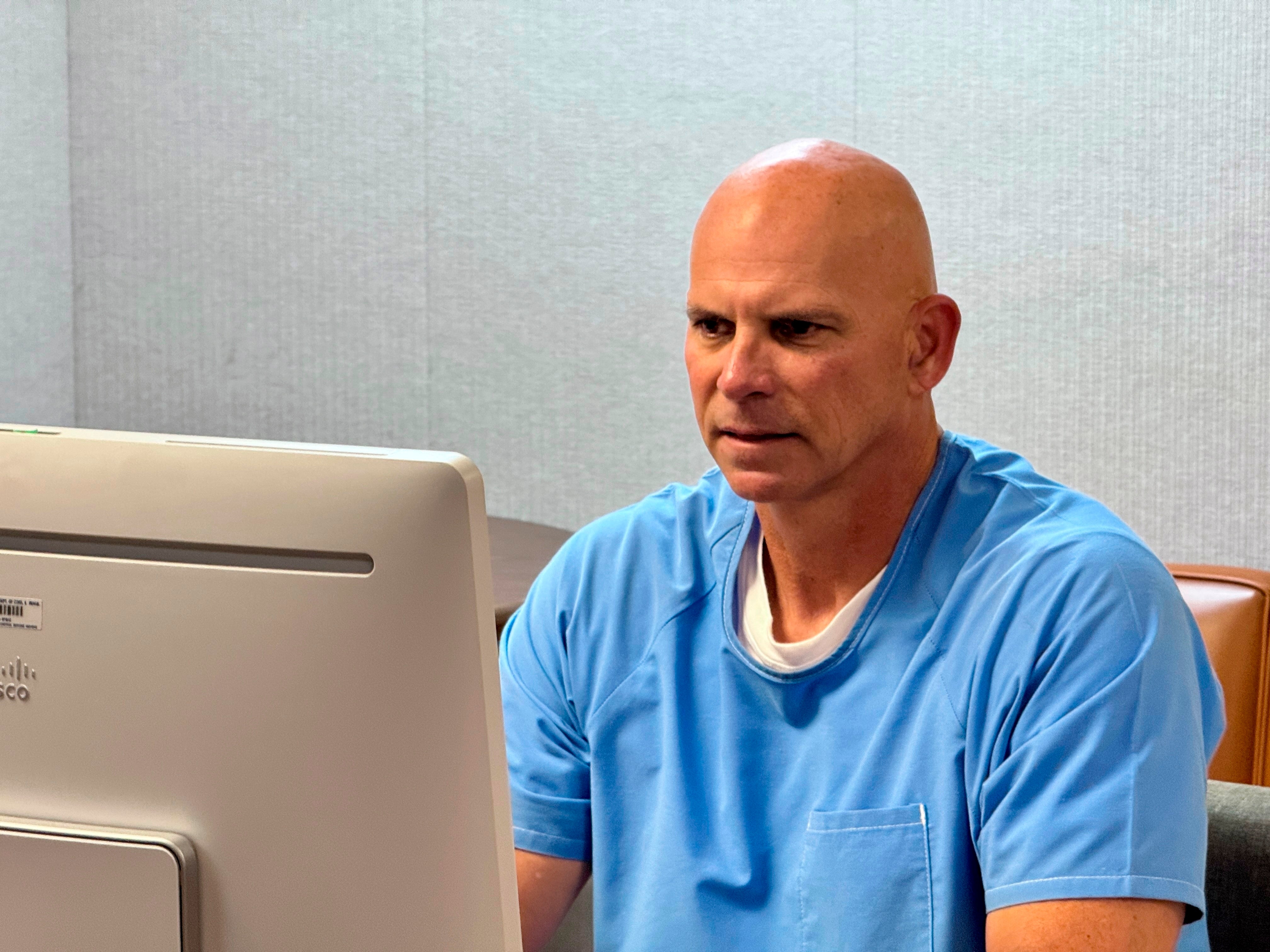Lyle Menendez appears before the parole board via teleconference on Friday, Aug 22, 2025, at the Richard J. Donovan Correctional Facility near San Diego