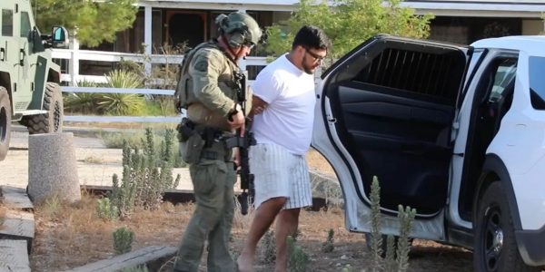 Emmanuel Haro’s father, clad in prison jumpsuit, seen helping police search for baby’s body in California badlands
