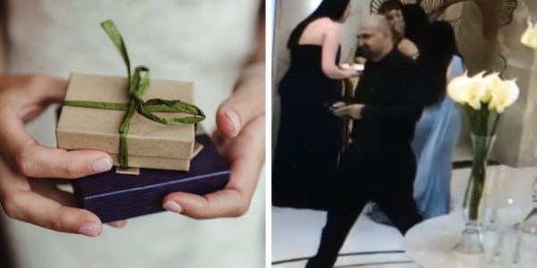 Surviellance footage captures uninvited man making off with $100k worth of gifts from California wedding