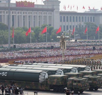 China’s military parade shows off new missiles, drones