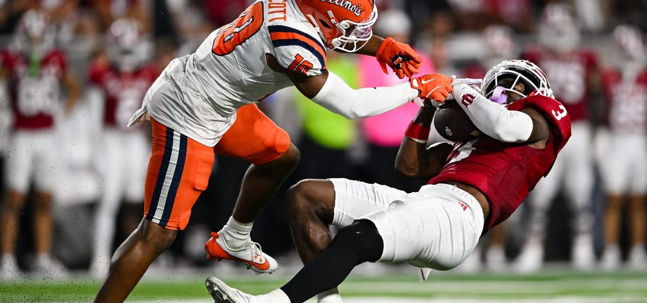 No. 19 Indiana takes control quickly and overwhelms No. 9 Illinois in 63-10 victory