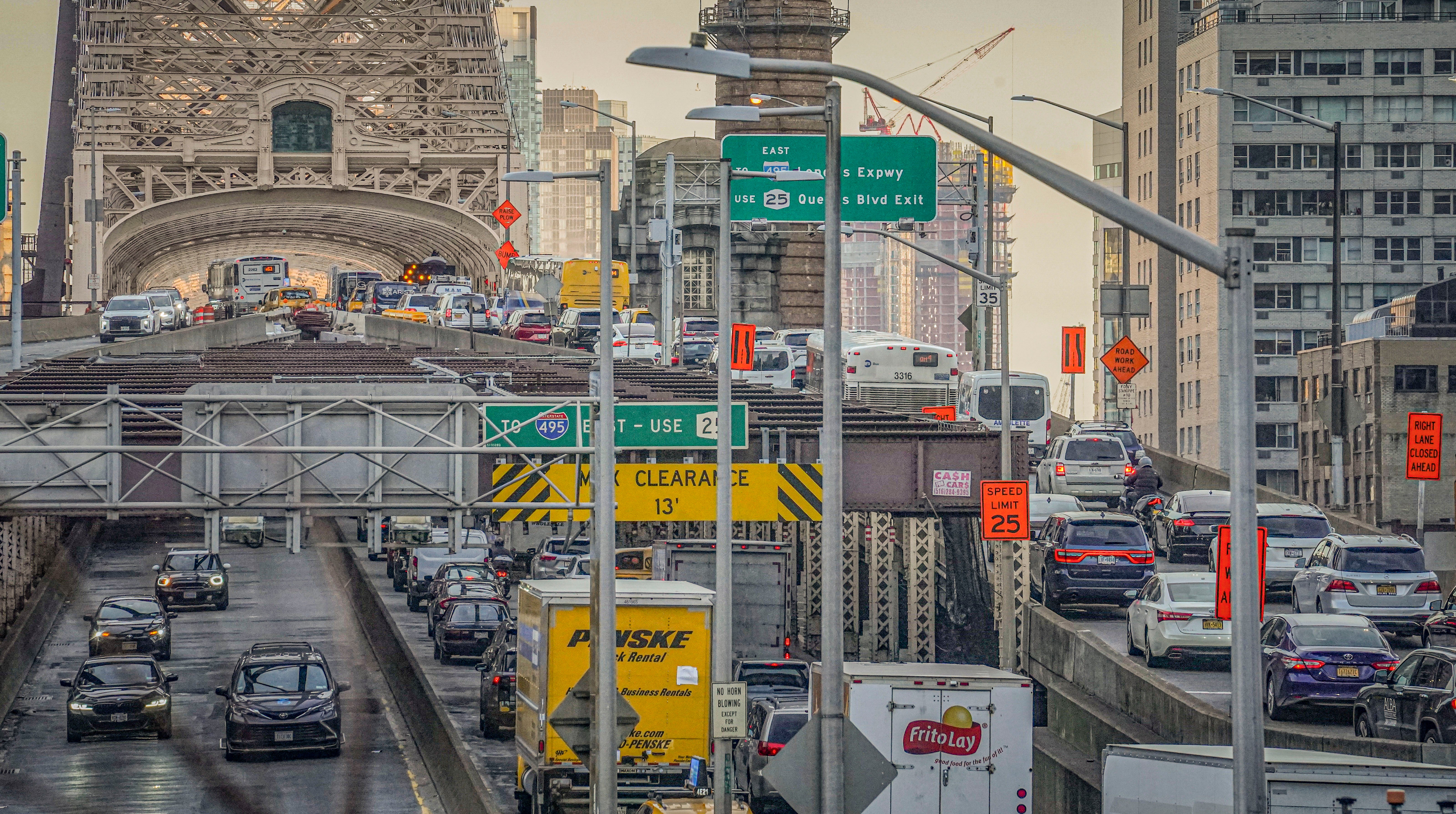 Traffic stopped on the Queensboro Bridge in New York City. Police in New York announced there has been a spike in threats made in September against bridges and tunnels between Manhattan and Queens and other city infrastructure