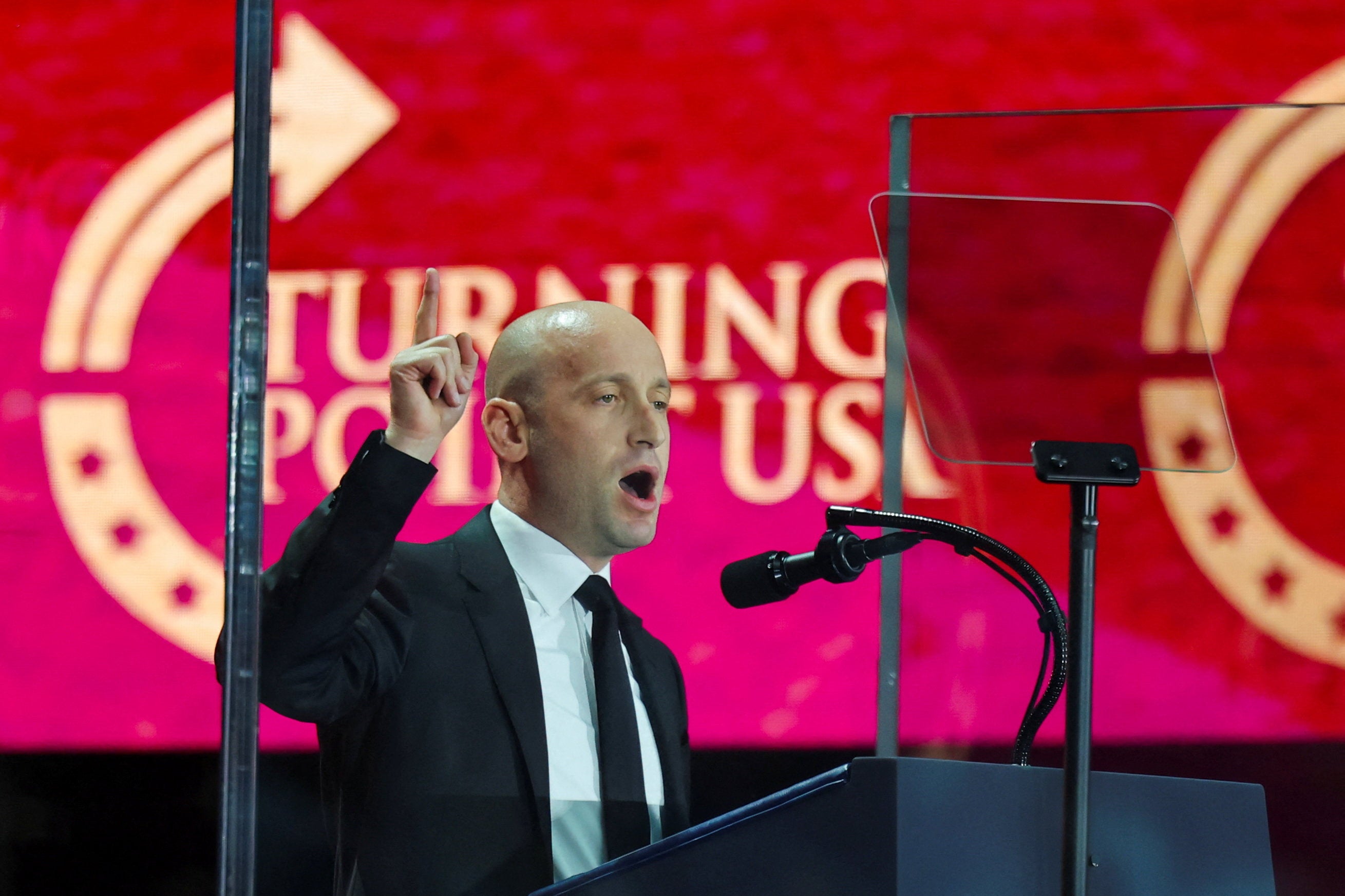 Stephen Miller delivered fiery remarks where he lashed out at ‘our enemies’