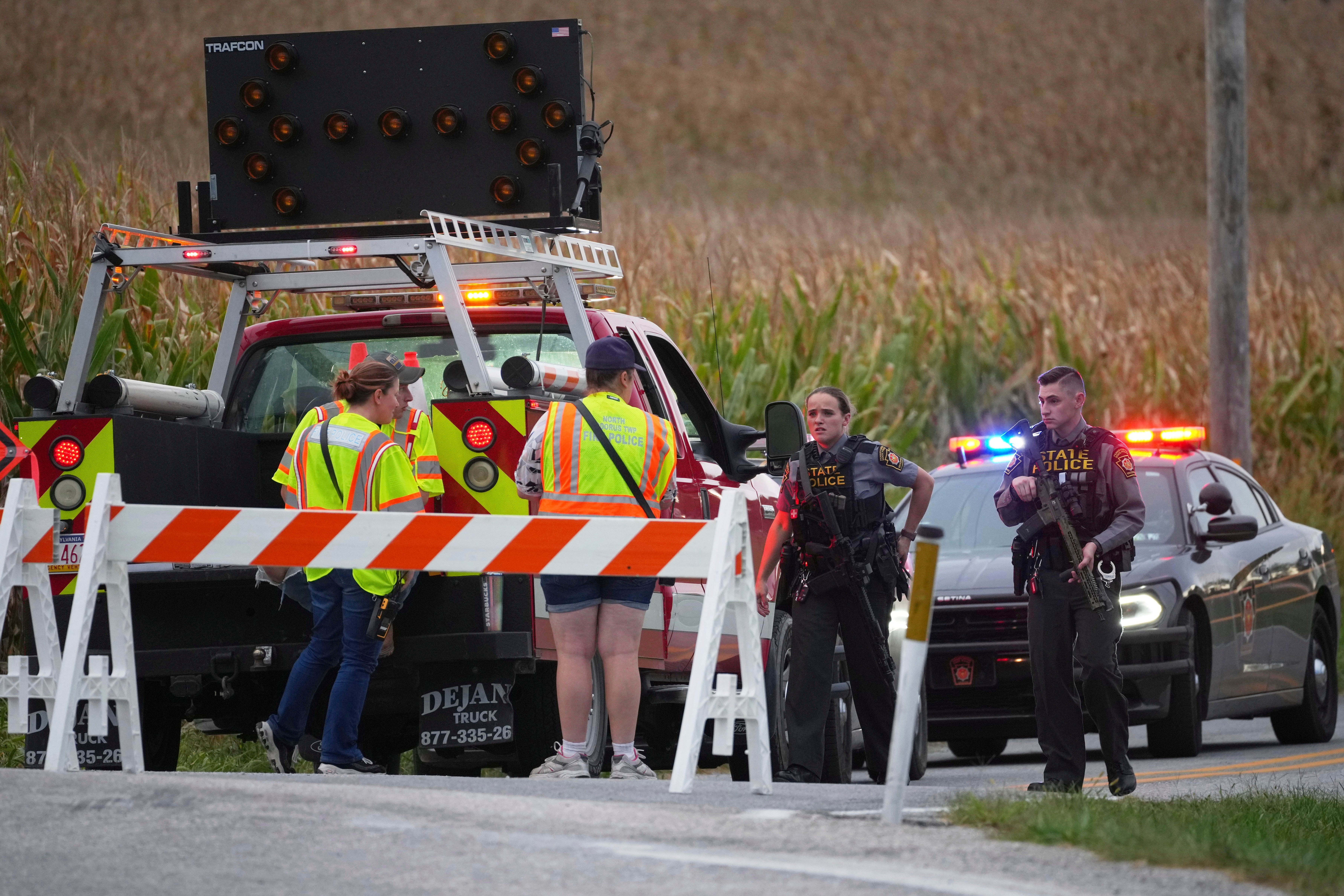 Officers were preparing to serve a warrant on the domestic callout in York County, Pennsylvania when Matthew Ruth, reportedly dressed in camouflage, pulled a gun on them from a nearby cornfield, an official said.