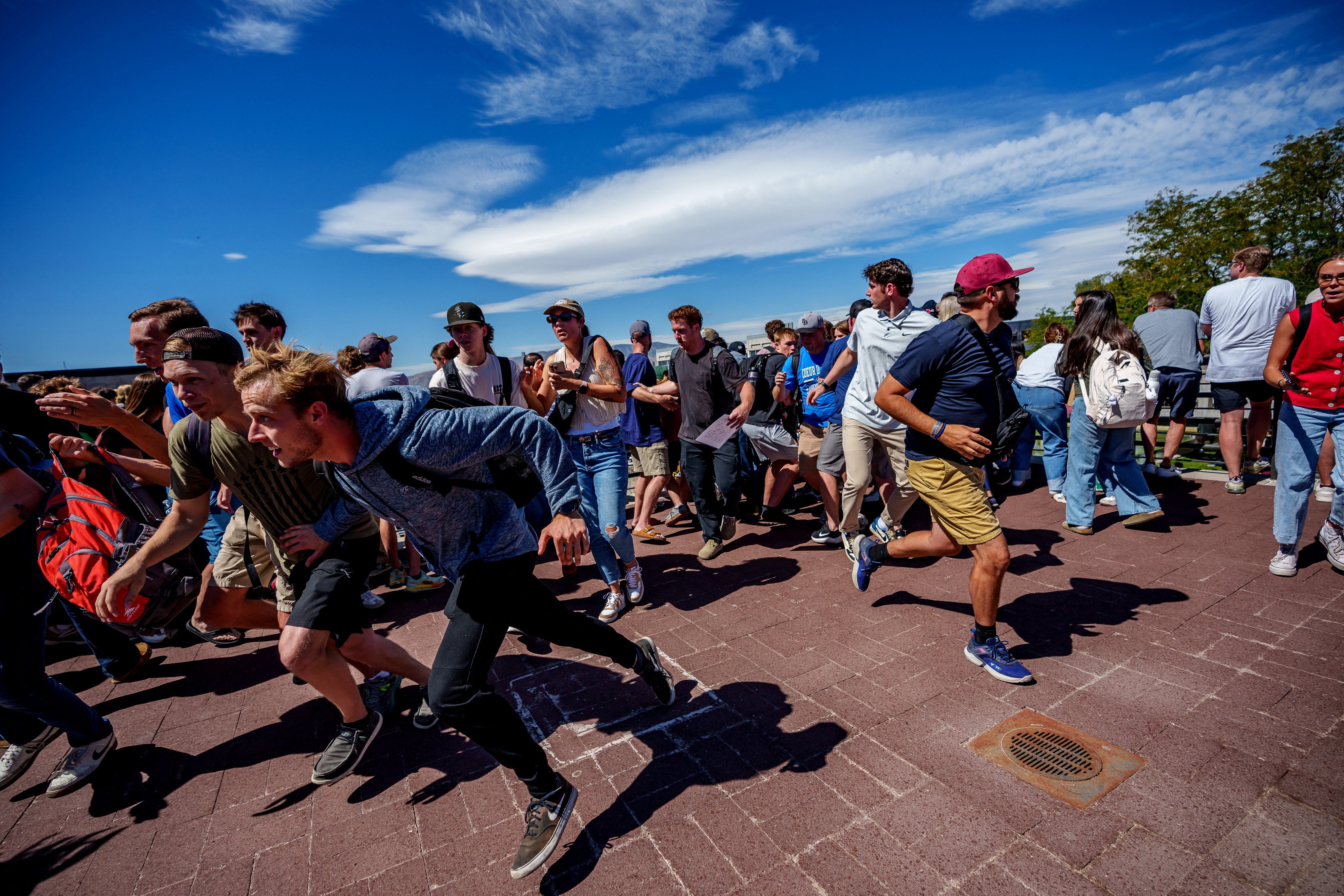Chaos erupted on the college campus as students fled the shooting