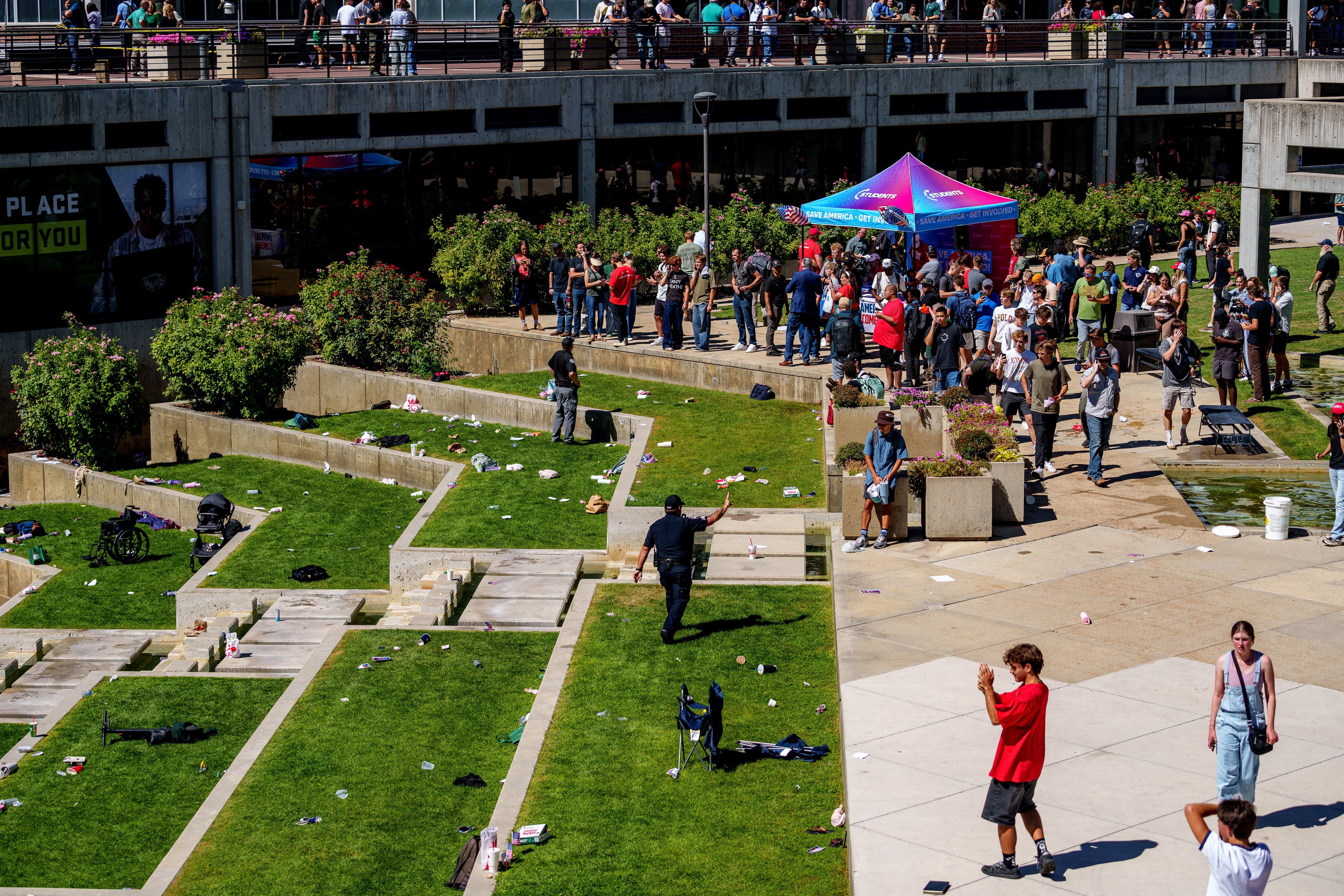 Students who attended the event said there were minimal security measures in place and only a handful of police officers for the large crowd. A gunman killed Kirk from a nearby rooftop around 150 yards away