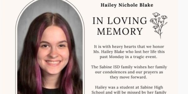 Sabine Texas community mourns the sudden passing of beloved student Hailey Nichole Blake Monday