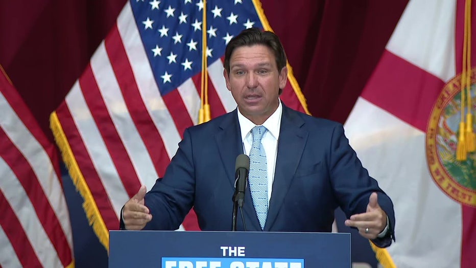 Pictured: Gov. Ron DeSantis speaks at a news conference in Valrico on Sept. 3, 2025.