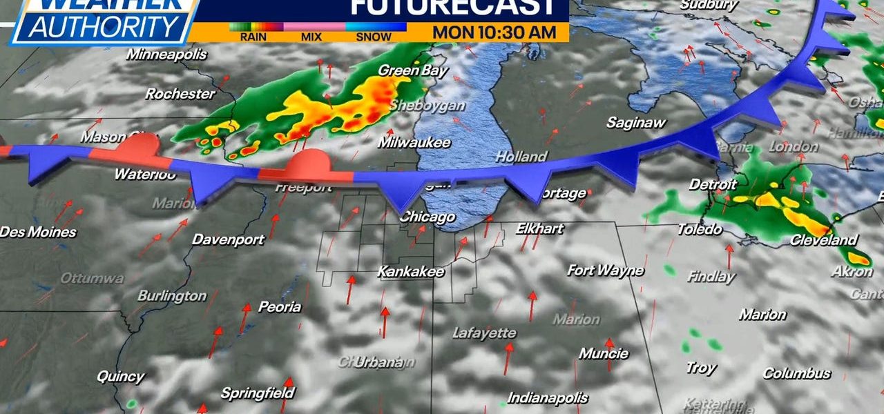 Chicago weather: On and off showers and storms expected early this week