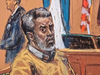 A courtroom sketch shows Sean 'Diddy' Combs listening as Judge Arun Subramanian sentences him