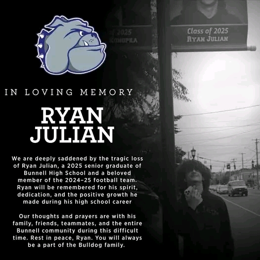 STRATFORD, CT — The Stratford community is mourning the heartbreaking loss of Ryan Julian, a recent Bunnell High School graduate and beloved football player whose life was tragically cut short in a devastating car crash early Saturday morning
