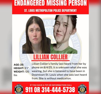 St. Louis, Missouri: Lillian Collier, 29, was last heard from by her family on August 4, 2025. Authorities report that she may have been in Downtown St. Louis at the time, though her exact location and attire remain unknown.