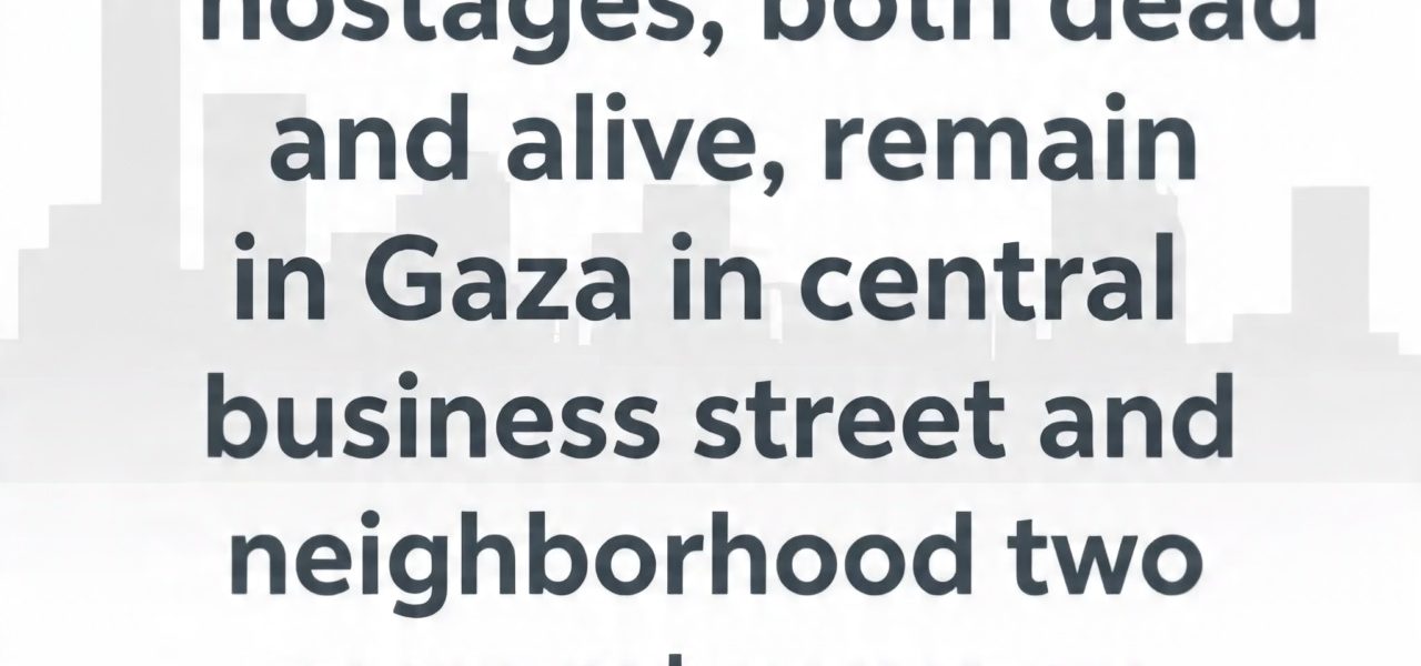 Gaza — Forty-Eight Hostages Still in Captivity Two Years After the Oct. 7 Attack