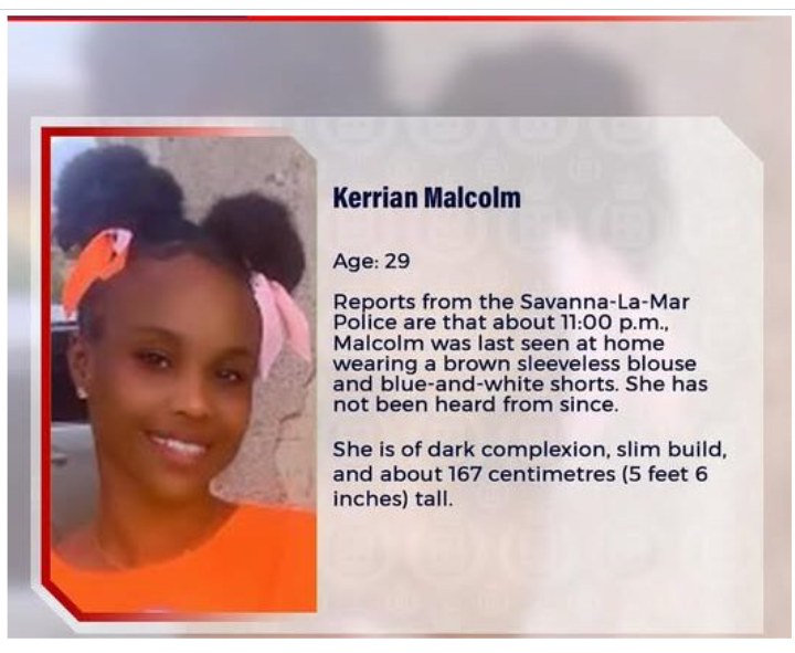 Savanna-la-Mar, Westmoreland – The body of a 29-year-old woman, Kerrian Malcolm, was discovered dead inside a suitcase at the gully banks in Savanna-la-Mar,