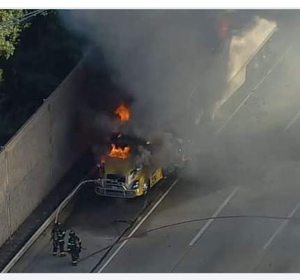 NORTHBROOK, ILLINOIS — A massive semi-truck fire erupted Thursday afternoon on the northbound lanes of the Tri-State Tollway, causing widespread disruption and