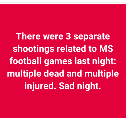 MISSISSIPPI — A night of college football celebrations across Mississippi ended in tragedy as three separate shootings left multiple people dead and several others wounded
