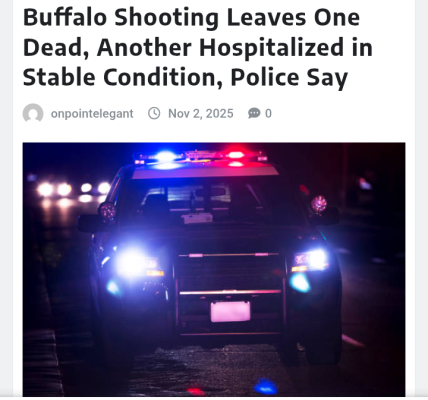 Buffalo Shooting Leaves One Dead, Another Hospitalized in Stable Condition, Police Say